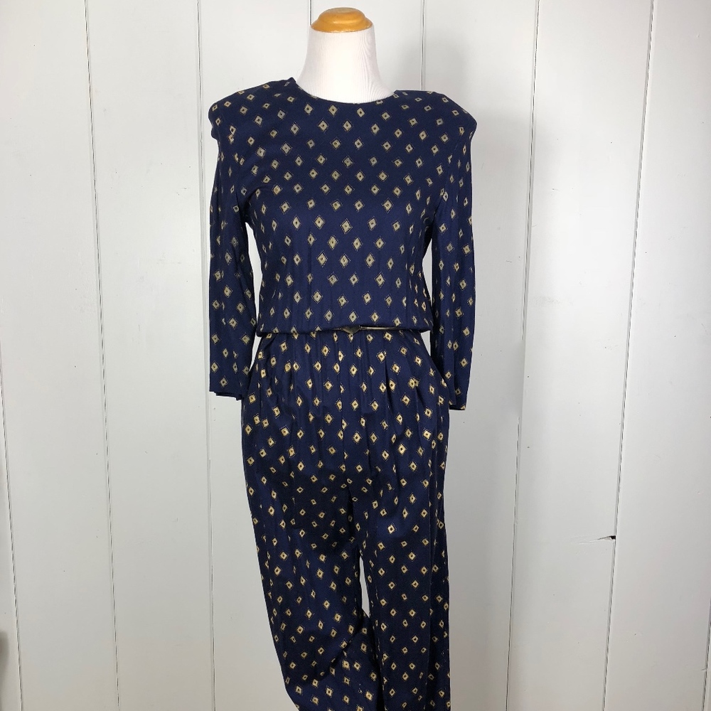 Vintage Navy Jumpsuit Pantsuit